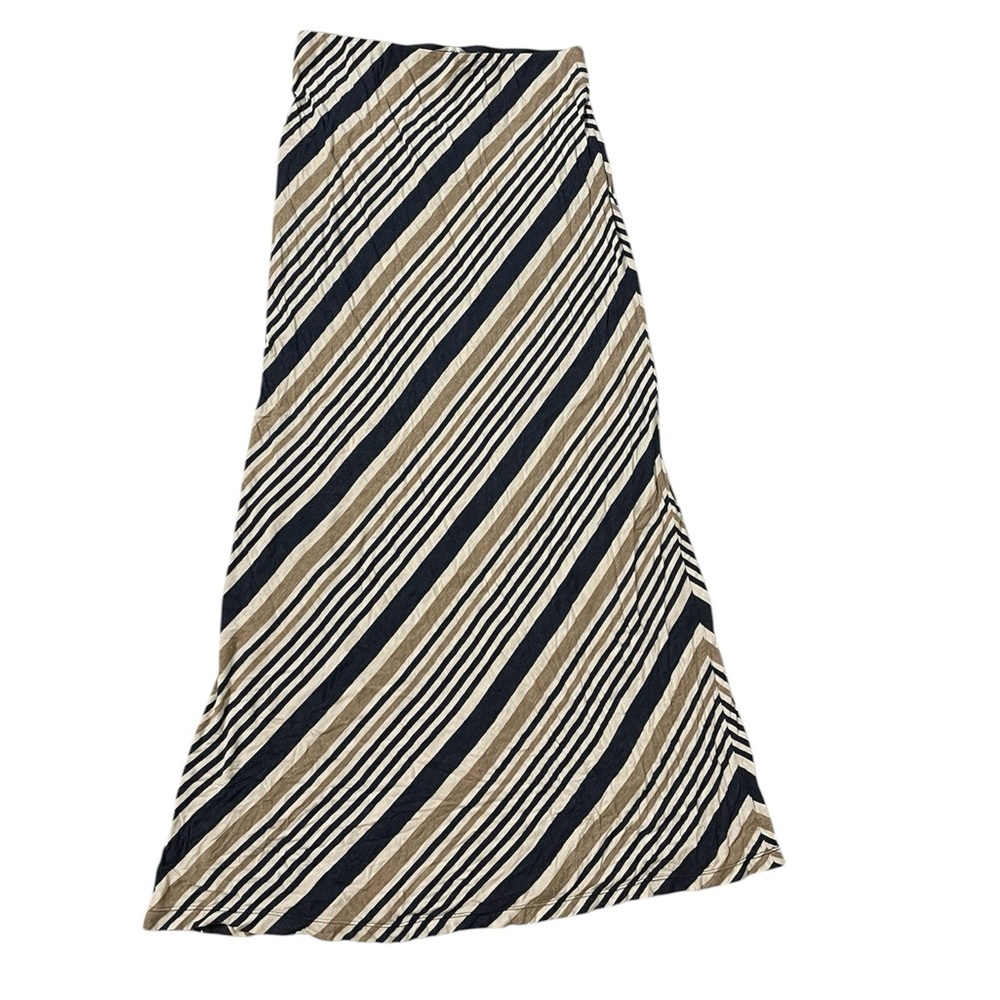Max Studio Casual Skirt Ivory / Tan Stripes Women's Size Medium
